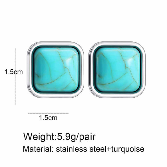 Wholesale Stainless Steel Retro Geometric Heart Earrings Electroplated