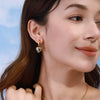 Wholesale Stainless Steel Retro Geometric Heart Pendant Earrings