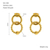 Wholesale Stainless Steel Retro Geometric Interlocking Women's Earrings With Electroplating