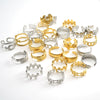 Wholesale 316L Stainless Steel Retro Geometric Irregular Ring Electroplated