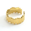 Wholesale 316L Stainless Steel Retro Geometric Irregular Ring Electroplated
