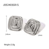 Wholesale Stainless Steel Retro Geometric Rectangular Spiral Vortex Shape Earrings Electroplating Jewelry