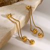 Wholesale Stainless Steel Retro Geometric Round Steel Ball Earrings Jewelry