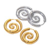 Wholesale Stainless Steel Retro Geometric Spiral Hoop Earrings For Women
