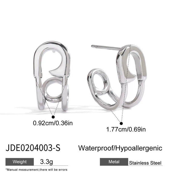 Wholesale Stainless Steel Retro Geometric Women's Earrings