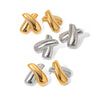 Wholesale Stainless Steel Retro Geometric Xshaped Earrings With Vacuum Plating For Women