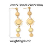 Wholesale Stainless Steel Retro Gold Round Tassel Geometric Women's Earrings With Electroplating