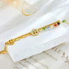 Wholesale Stainless Steel Retro Irregular Chain Round Tree Of Life Colorful Beaded Double Layer Women's Bracelet Electroplated