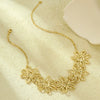 Wholesale Stainless Steel Retro Irregular Hollow Fold Flower Petal Electroplated Necklace For Women