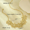 Wholesale Stainless Steel Retro Irregular Hollow Fold Flower Petal Electroplated Necklace For Women