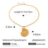 Wholesale Stainless Steel Retro Natural Geometric Snake Chain Conch Accessories Necklace Electroplated Nonfading Jewelry For Women