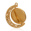 Wholesale Stainless Steel Retro Rotating Base Moon Circle Pendant Jewelry Accessories With Electroplating Treatment