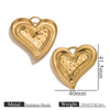 Wholesale Stainless Steel Retro Style Embossed Texture Gold Pendant Set With Flower Heart Fanshaped And Leaf Shapes Electroplated Diy Jewelry Accessories