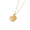 Wholesale Stainless Steel Retro Style Moon Shaped Electroplated Mermaid Pendant Necklace