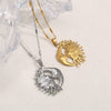 Wholesale Stainless Steel Retro Style Moon Shaped Electroplated Mermaid Pendant Necklace