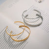 Wholesale Stainless Steel Retro Wave Opening Bracelet With Electroplating Fashion Jewelry