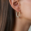 Wholesale Stainless Steel Rhinestone Circle Earrings With Geometric Design And Electroplating For Women