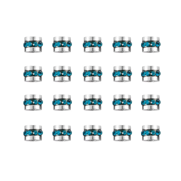 Wholesale Stainless Steel Rhinestone Cylindrical Beads Jewelry For Diy Bracelet And Necklace Trendy Style With Diamond Pattern And Epoxy Process