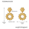 Wholesale 316L Stainless Steel Rhinestone Donut Jewelry Set With Electroplating Earrings And Necklaces For Women In Fashion And Geometric Style