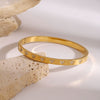 Wholesale Stainless Steel Rhinestone Love Shaped Bracelet With Electroplating