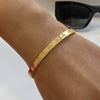 Wholesale Stainless Steel Rhinestone Love Shaped Bracelet With Electroplating