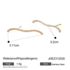 Wholesale Stainless Steel Rhinestone Necklace And Earrings With Wavy Inlay Electroplating Ochain Style For Women
