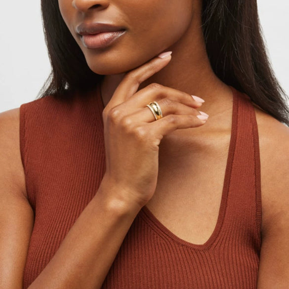 Wholesale Stainless Steel Rhinestone Ring Electroplated Unisex Fashion Simple Inlaid