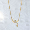 Wholesale Stainless Steel Rhinestone Star Moon Pendant Conventional Chain Necklace With Geometric Pattern And Electroplating Preppy Style