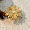 Wholesale Stainless Steel Ring Cut Out Flower Antique Minimalist Geometric Style With Electroplating