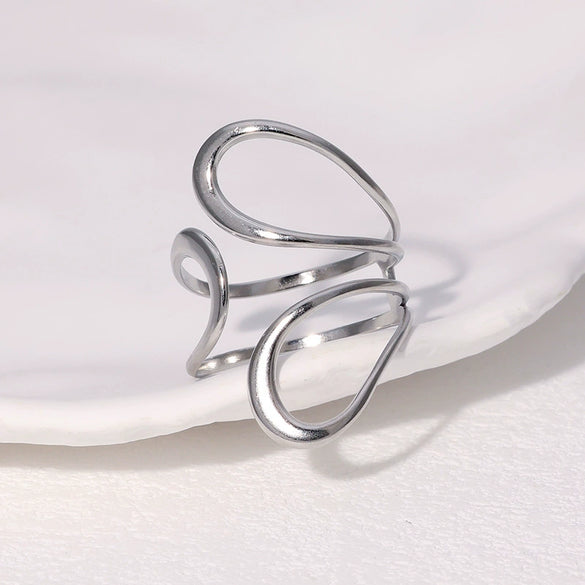 Wholesale Stainless Steel Ring For Women Fashionable Luxury Style Electroplated Live Mouth Non Fading