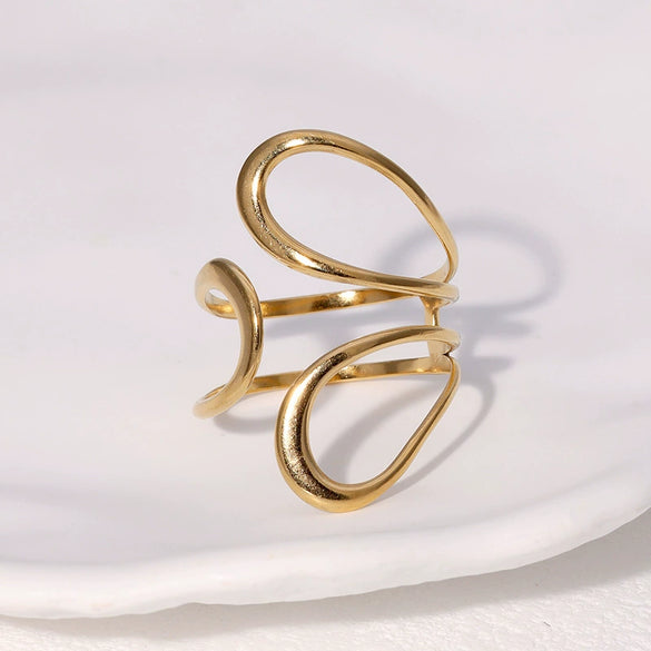 Wholesale Stainless Steel Ring For Women Fashionable Luxury Style Electroplated Live Mouth Non Fading