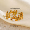 Wholesale Stainless Steel Ring For Women Geometric Hammer Chain Cross Opening Electroplated