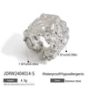 Wholesale Stainless Steel Ring For Women With Wave And Geometric Patterns Electroplated
