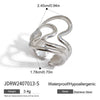 Wholesale Stainless Steel Ring For Women With Wave And Geometric Patterns Electroplated