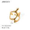 Wholesale Stainless Steel Ring For Women With Wave And Geometric Patterns Electroplated