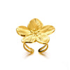 Wholesale Stainless Steel Ring French Retro Palace Style Glossy Gold Heavy Industry Design Flower Wave Pattern Electroplated