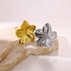 Wholesale Stainless Steel Ring French Retro Palace Style Glossy Gold Heavy Industry Design Flower Wave Pattern Electroplated