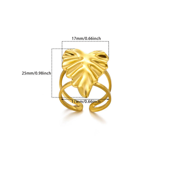 Wholesale Stainless Steel Ring Geometric Heartshaped Electroplated Design For Women
