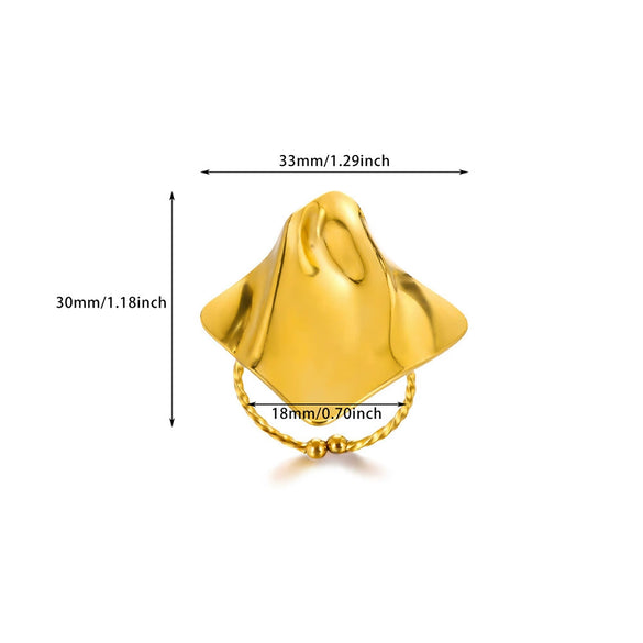 Wholesale Stainless Steel Ring Geometric Heartshaped Electroplated Design For Women