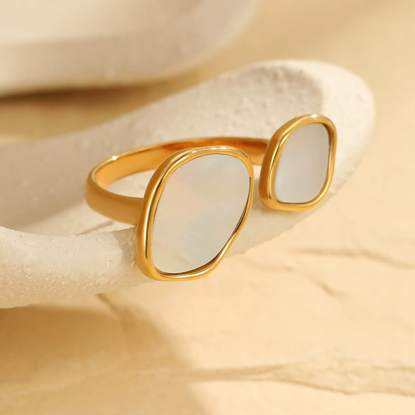 Wholesale Stainless Steel Ring Geometric Pattern Retro Light Luxury Style Electroplating For Women