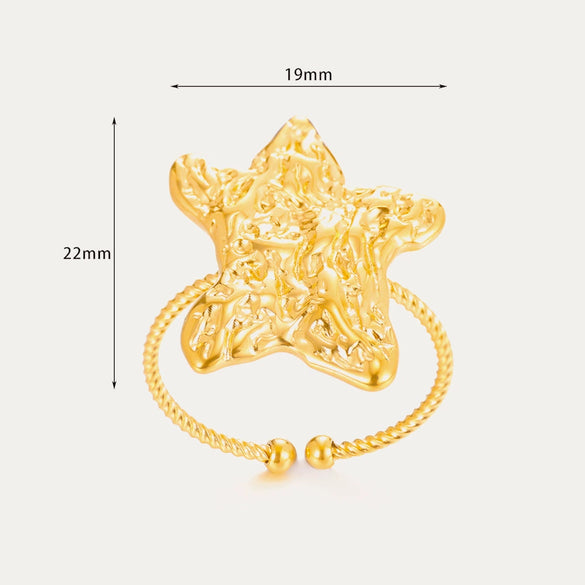 Wholesale Stainless Steel Ring Heart Butterfly Geometric Style 18K Goldplated Jewelry