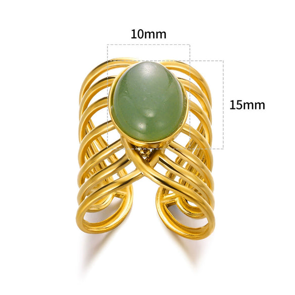 Wholesale Stainless Steel Ring In Sun Shape With Inlaid Turquoise Electroplated Unisex And Women's Jewelry