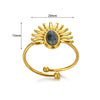 Wholesale Stainless Steel Ring In Sun Shape With Inlaid Turquoise Electroplated Unisex And Women's Jewelry