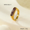 Wholesale Stainless Steel Ring Inlaid With Natural Stone French Retro Light Luxury Style For Women Electroplated
