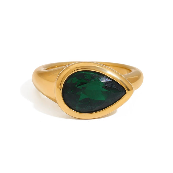 Wholesale Stainless Steel Ring Inlaid With Zirconium Electroplated 18K Gold Simple Snake Design For Women