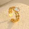 Wholesale Stainless Steel Ring Inlaid Zircon Light Luxury Style Electroplated For Women