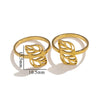 Wholesale Stainless Steel Ring Ins Cold Retro Style Round Shape 18K Gold Plated