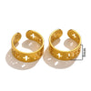 Wholesale Stainless Steel Ring Ins Cold Retro Style Round Shape 18K Gold Plated