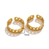 Wholesale Stainless Steel Ring Ins Cold Retro Style Round Shape 18K Gold Plated