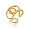 Wholesale Stainless Steel Ring Jewelry Geometric Ins Style 18K Goldplated